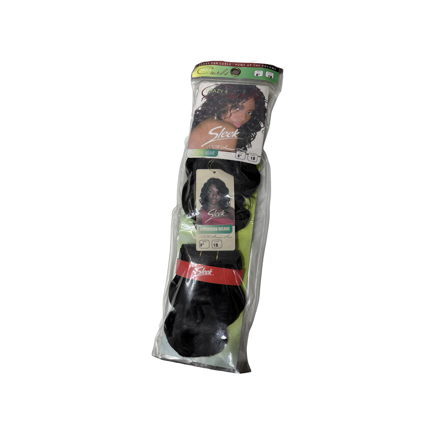 Sleek crazy 4 curls American weave 8"