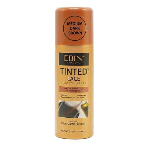 Ebin new york tinted lace aerosol spray skin tone medium dark brown 80ml